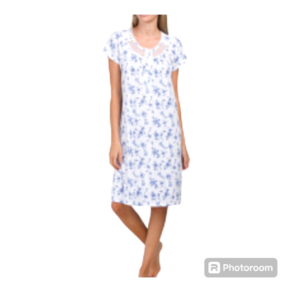 Laura Ashley SuperSoft Mumu Pajama House Dress – Size L, Cozy & Feminine